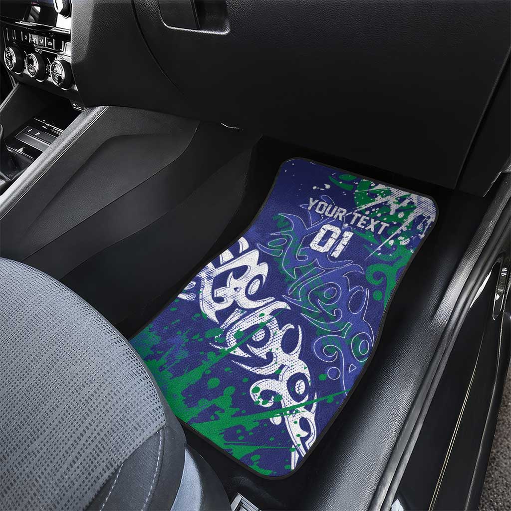 Personalized New Zealand Warriors Rugby Car Mats Urban Street Graffiti Style - Distressed Splatter Elements