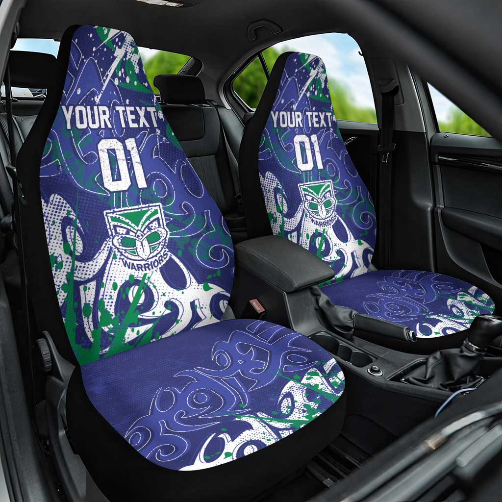 Personalized New Zealand Warriors Rugby Car Seat Cover Urban Street Graffiti Style - Distressed Splatter Elements