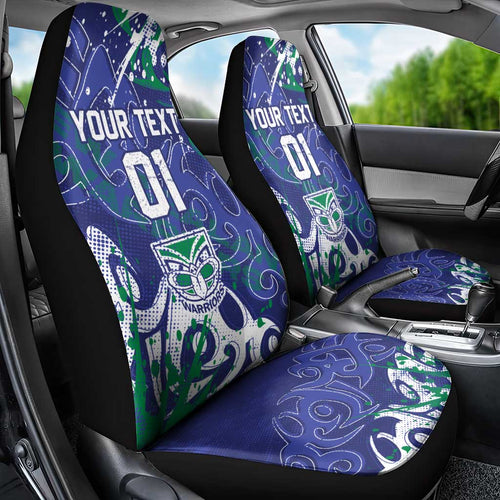 Personalized New Zealand Warriors Rugby Car Seat Cover Urban Street Graffiti Style - Distressed Splatter Elements