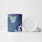 Personalized New Zealand Warriors Rugby Ceramic Mug Urban Street Graffiti Style - Distressed Splatter Elements