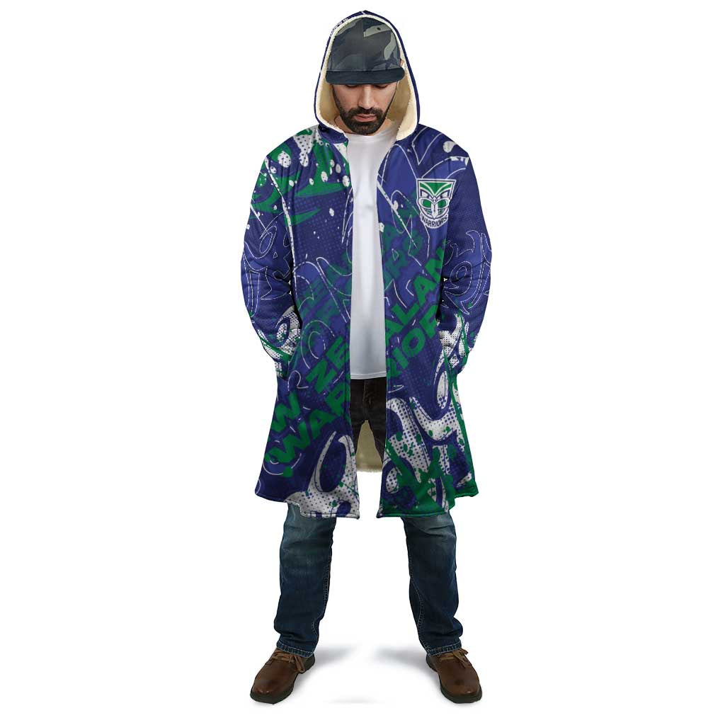 Personalized New Zealand Warriors Rugby Cloak Urban Street Graffiti Style - Distressed Splatter Elements