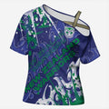 Personalized New Zealand Warriors Rugby Cross Shoulder Shirt Urban Street Graffiti Style - Distressed Splatter Elements