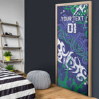 Personalized New Zealand Warriors Rugby Door Cover Urban Street Graffiti Style - Distressed Splatter Elements