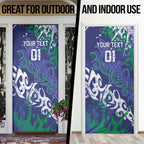 Personalized New Zealand Warriors Rugby Door Cover Urban Street Graffiti Style - Distressed Splatter Elements