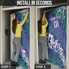 Personalized New Zealand Warriors Rugby Door Cover Urban Street Graffiti Style - Distressed Splatter Elements