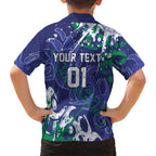 Personalized New Zealand Warriors Rugby Family Matching Mermaid Dress and Hawaiian Shirt Urban Street Graffiti Style - Distressed Splatter Elements