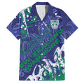 Personalized New Zealand Warriors Rugby Family Matching Mermaid Dress and Hawaiian Shirt Urban Street Graffiti Style - Distressed Splatter Elements