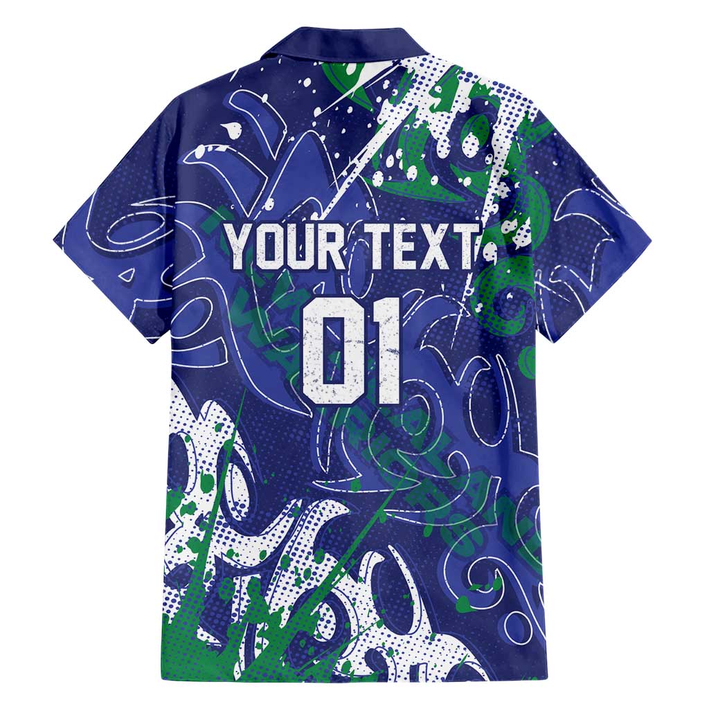 Personalized New Zealand Warriors Rugby Family Matching Mermaid Dress and Hawaiian Shirt Urban Street Graffiti Style - Distressed Splatter Elements