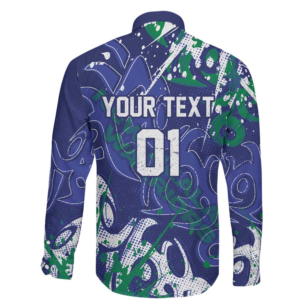 Personalized New Zealand Warriors Rugby Family Matching Mermaid Dress and Hawaiian Shirt Urban Street Graffiti Style - Distressed Splatter Elements