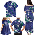 Personalized New Zealand Warriors Rugby Family Matching Puletasi and Hawaiian Shirt Urban Street Graffiti Style - Distressed Splatter Elements