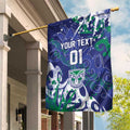 Personalized New Zealand Warriors Rugby Garden Flag Urban Street Graffiti Style - Distressed Splatter Elements