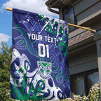 Personalized New Zealand Warriors Rugby Garden Flag Urban Street Graffiti Style - Distressed Splatter Elements
