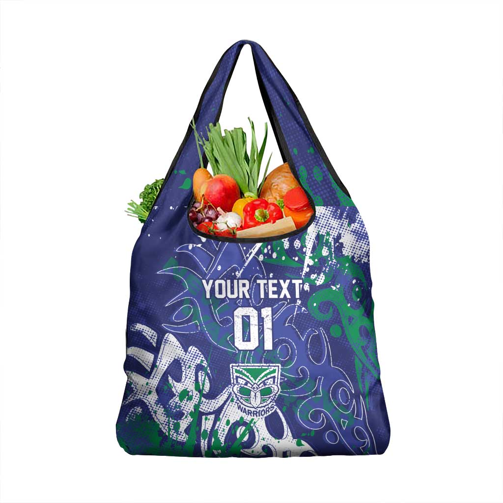 Personalized New Zealand Warriors Rugby Grocery Bag Urban Street Graffiti Style - Distressed Splatter Elements