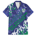 Personalized New Zealand Warriors Rugby Hawaiian Shirt Urban Street Graffiti Style - Distressed Splatter Elements