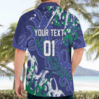 Personalized New Zealand Warriors Rugby Hawaiian Shirt Urban Street Graffiti Style - Distressed Splatter Elements