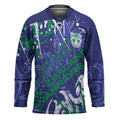 Personalized New Zealand Warriors Rugby Hockey Jersey Urban Street Graffiti Style - Distressed Splatter Elements
