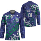 Personalized New Zealand Warriors Rugby Hockey Jersey Urban Street Graffiti Style - Distressed Splatter Elements