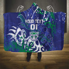 Personalized New Zealand Warriors Rugby Hooded Blanket Urban Street Graffiti Style - Distressed Splatter Elements