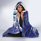 Personalized New Zealand Warriors Rugby Hooded Blanket Urban Street Graffiti Style - Distressed Splatter Elements