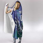 Personalized New Zealand Warriors Rugby Hooded Blanket Urban Street Graffiti Style - Distressed Splatter Elements
