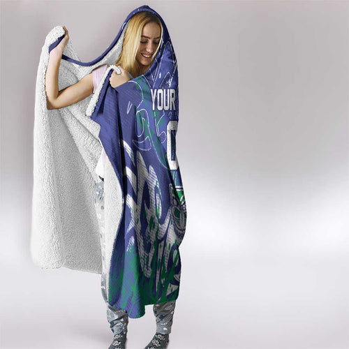 Personalized New Zealand Warriors Rugby Hooded Blanket Urban Street Graffiti Style - Distressed Splatter Elements