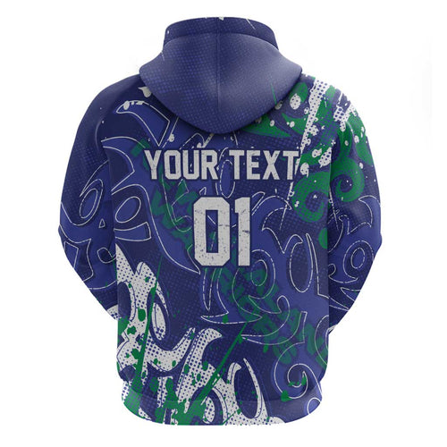 Personalized New Zealand Warriors Rugby Hoodie Urban Street Graffiti Style - Distressed Splatter Elements