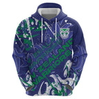 Personalized New Zealand Warriors Rugby Hoodie Urban Street Graffiti Style - Distressed Splatter Elements