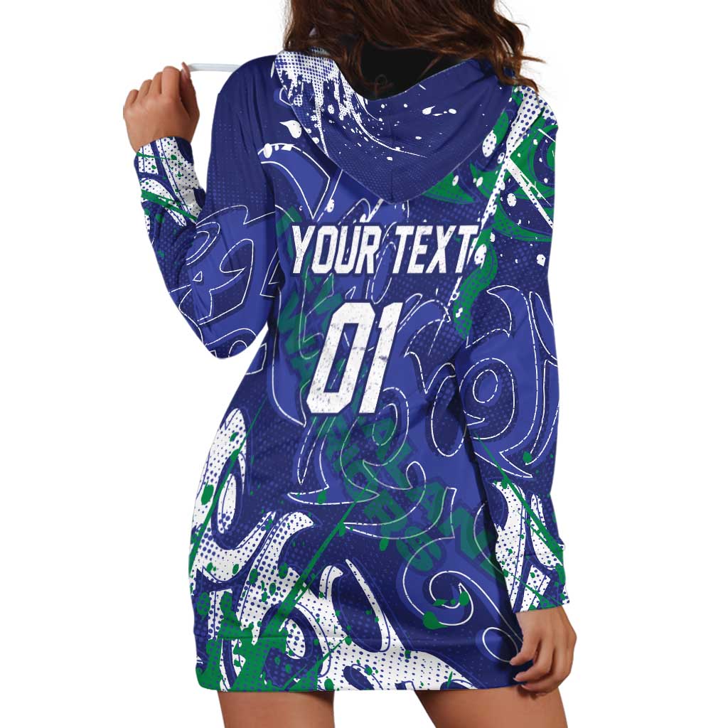 Personalized New Zealand Warriors Rugby Hoodie Dress Urban Street Graffiti Style - Distressed Splatter Elements