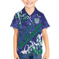 Personalized New Zealand Warriors Rugby Kid Hawaiian Shirt Urban Street Graffiti Style - Distressed Splatter Elements