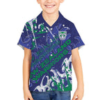 Personalized New Zealand Warriors Rugby Kid Hawaiian Shirt Urban Street Graffiti Style - Distressed Splatter Elements