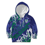 Personalized New Zealand Warriors Rugby Kid Hoodie Urban Street Graffiti Style - Distressed Splatter Elements