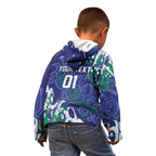 Personalized New Zealand Warriors Rugby Kid Hoodie Urban Street Graffiti Style - Distressed Splatter Elements