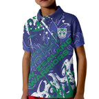Personalized New Zealand Warriors Rugby Kid Polo Shirt Urban Street Graffiti Style - Distressed Splatter Elements