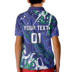Personalized New Zealand Warriors Rugby Kid Polo Shirt Urban Street Graffiti Style - Distressed Splatter Elements