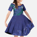 Personalized New Zealand Warriors Rugby Kid Short Sleeve Dress Urban Street Graffiti Style - Distressed Splatter Elements