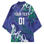 Personalized New Zealand Warriors Rugby Kimono Urban Street Graffiti Style - Distressed Splatter Elements