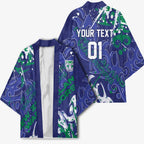 Personalized New Zealand Warriors Rugby Kimono Urban Street Graffiti Style - Distressed Splatter Elements