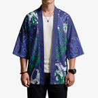 Personalized New Zealand Warriors Rugby Kimono Urban Street Graffiti Style - Distressed Splatter Elements