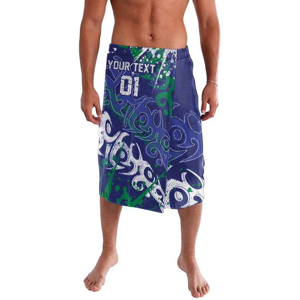 Personalized New Zealand Warriors Rugby Lavalava Urban Street Graffiti Style - Distressed Splatter Elements