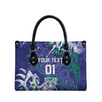 Personalized New Zealand Warriors Rugby Leather Bag Urban Street Graffiti Style - Distressed Splatter Elements