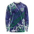 Personalized New Zealand Warriors Rugby Long Sleeve Shirt Urban Street Graffiti Style - Distressed Splatter Elements
