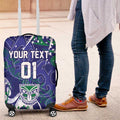 Personalized New Zealand Warriors Rugby Luggage Cover Urban Street Graffiti Style - Distressed Splatter Elements