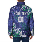 Personalized New Zealand Warriors Rugby Padded Jacket Urban Street Graffiti Style - Distressed Splatter Elements