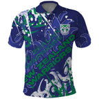 Personalized New Zealand Warriors Rugby Polo Shirt Urban Street Graffiti Style - Distressed Splatter Elements