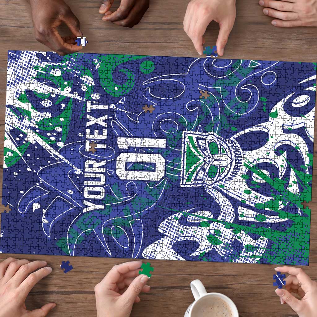 Personalized New Zealand Warriors Rugby Puzzle Urban Street Graffiti Style - Distressed Splatter Elements