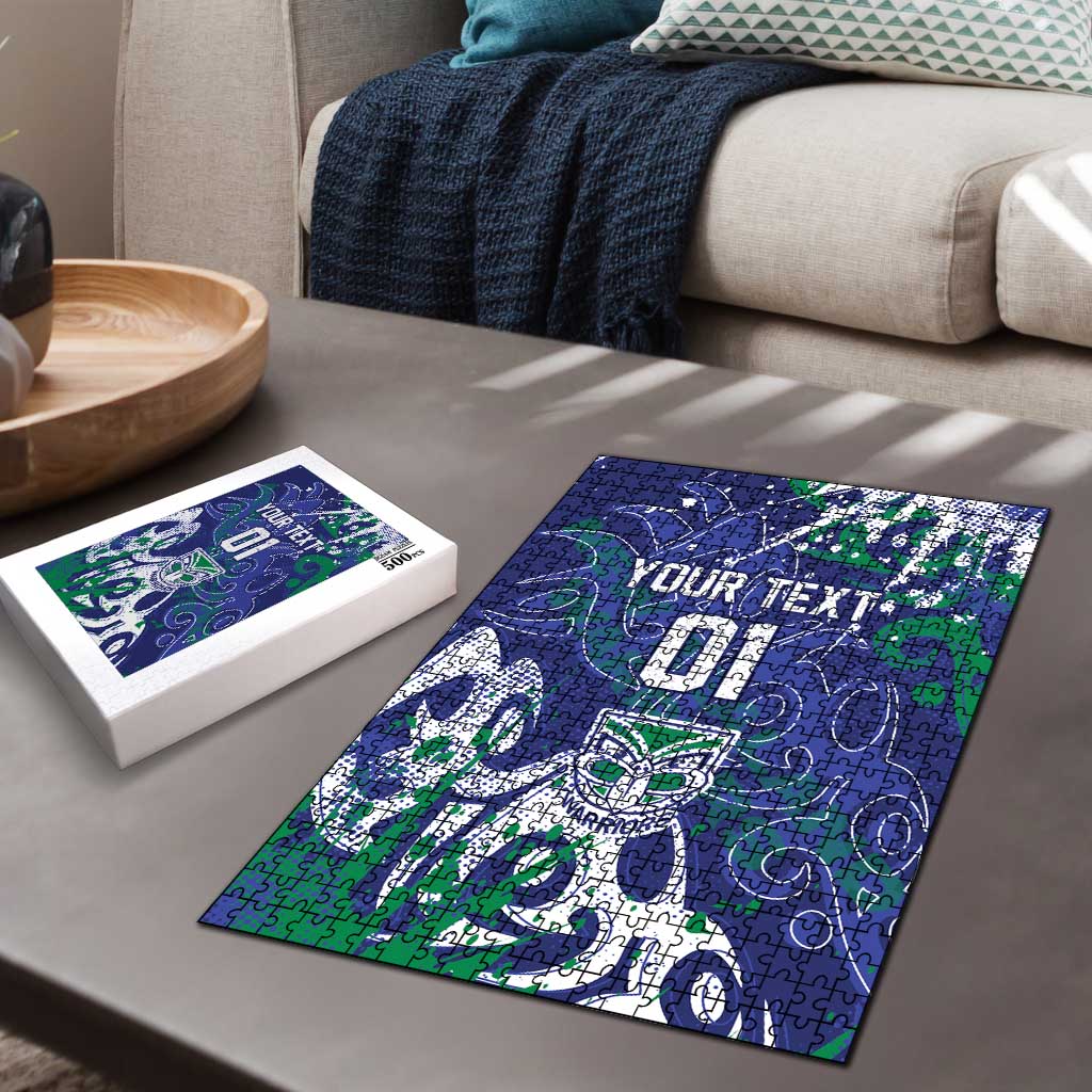 Personalized New Zealand Warriors Rugby Puzzle Urban Street Graffiti Style - Distressed Splatter Elements