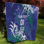 Personalized New Zealand Warriors Rugby Quilt Urban Street Graffiti Style - Distressed Splatter Elements