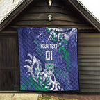 Personalized New Zealand Warriors Rugby Quilt Urban Street Graffiti Style - Distressed Splatter Elements
