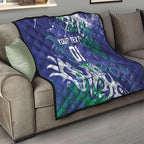 Personalized New Zealand Warriors Rugby Quilt Urban Street Graffiti Style - Distressed Splatter Elements