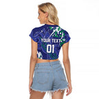 Personalized New Zealand Warriors Rugby Raglan Cropped T Shirt Urban Street Graffiti Style - Distressed Splatter Elements
